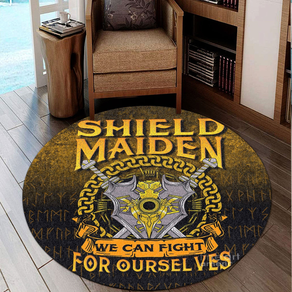 viking-round-carpet-shield-maiden-we-can-fight-for-ourselves-round-carpet