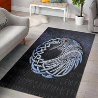 Viking Area Rug Vikings Raven Special Blue Version Area Rug RLT12 - Wonder Print Shop