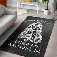 Viking Area Rug Why Use Words? When An Axe Will Do Area Rug RLT12 - Wonder Print Shop