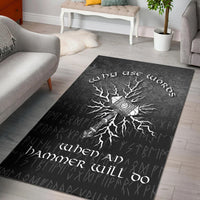 Viking Area Rug Why Use Words When An Hammer Will Do Area Rug RLT12 - Wonder Print Shop