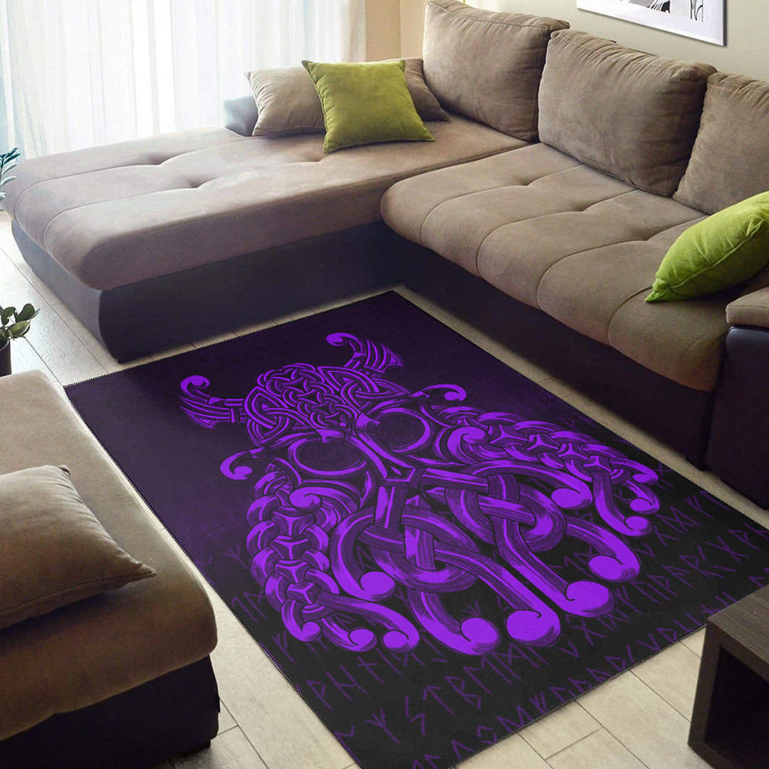 Viking Area Rug Vikings Odin Valhalla Purple Version Area Rug RLT12 - Wonder Print Shop