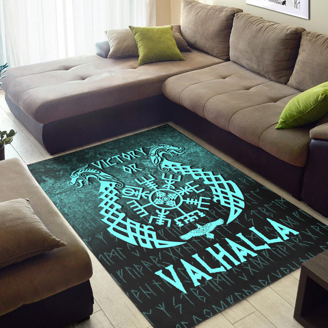 Wonder Print Shop Area Rug - Victory or Valhalla - Cyan Version Area Rug RLT12 - Wonder Print Shop