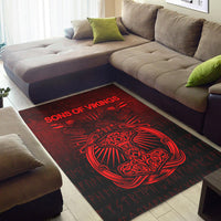 Viking Area Rug Vikings Ravens Mjolnir Red Version Area Rug RLT12 - Wonder Print Shop