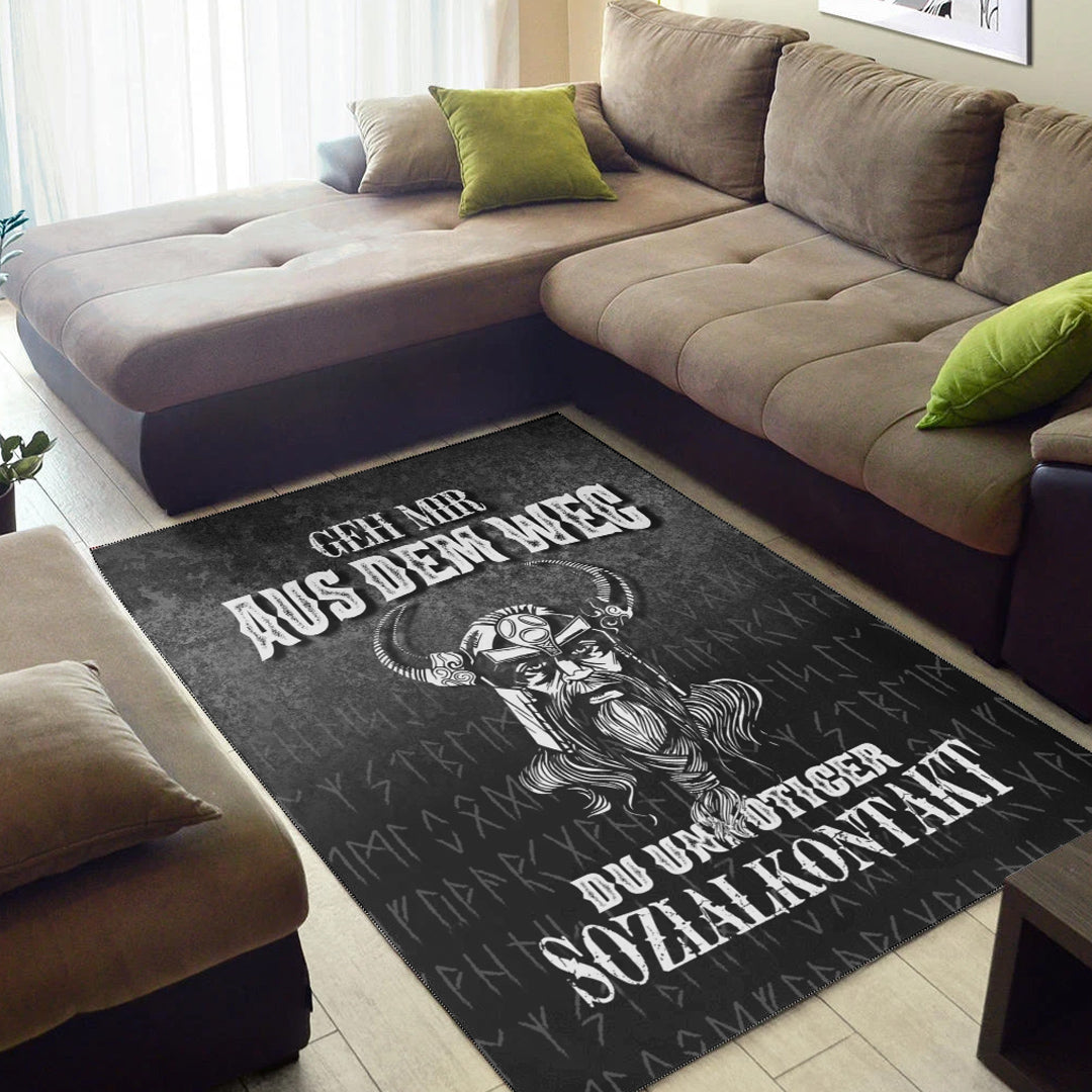 Viking Area Rug Geh mir aus dem Weg du unnotiger Sozialkontakt Area Rug RLT12 - Wonder Print Shop