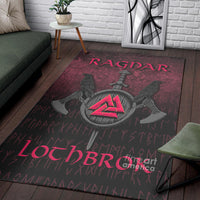 Viking Area Rug Ragnar Lothbrok Ragnar Lodbrok Viking Warrior Red Version Area Rug RLT12 - Wonder Print Shop