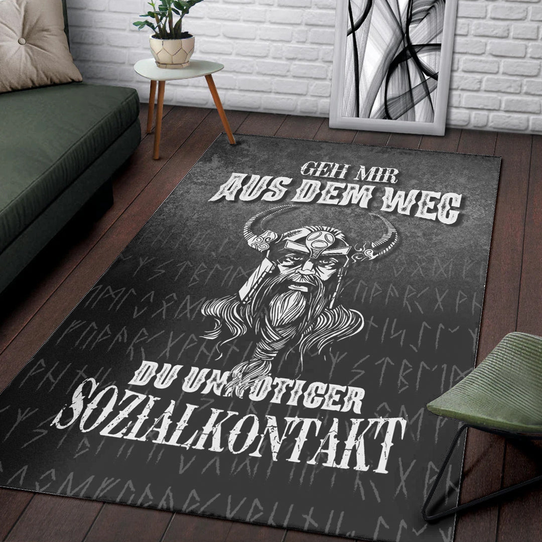 Viking Area Rug Geh mir aus dem Weg du unnotiger Sozialkontakt Area Rug RLT12 - Wonder Print Shop