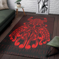 Viking Area Rug Vikings Odin Valhalla Red Version Area Rug RLT12 - Wonder Print Shop