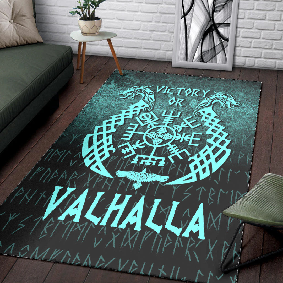 Wonder Print Shop Area Rug - Victory or Valhalla - Cyan Version Area Rug RLT12 - Wonder Print Shop