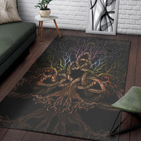 Viking Area Rug Colorful Tree Of Life With Triquetra Area Rug RLT12 - Wonder Print Shop