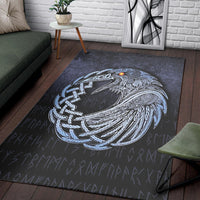 Viking Area Rug Vikings Raven Special Blue Version Area Rug RLT12 - Wonder Print Shop