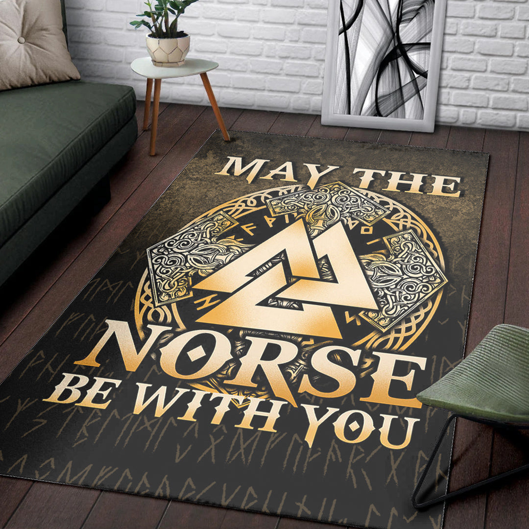 Viking Area Rug May The Norse Be With You Viking Gold Version Area Rug RLT12 - Wonder Print Shop