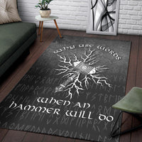 Viking Area Rug Why Use Words When An Hammer Will Do Area Rug RLT12 - Wonder Print Shop