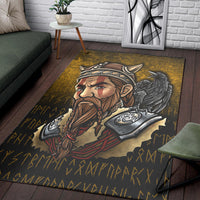Viking Area Rug Viking Warrior Odin Valhalla Raven Area Rug RLT12 - Wonder Print Shop