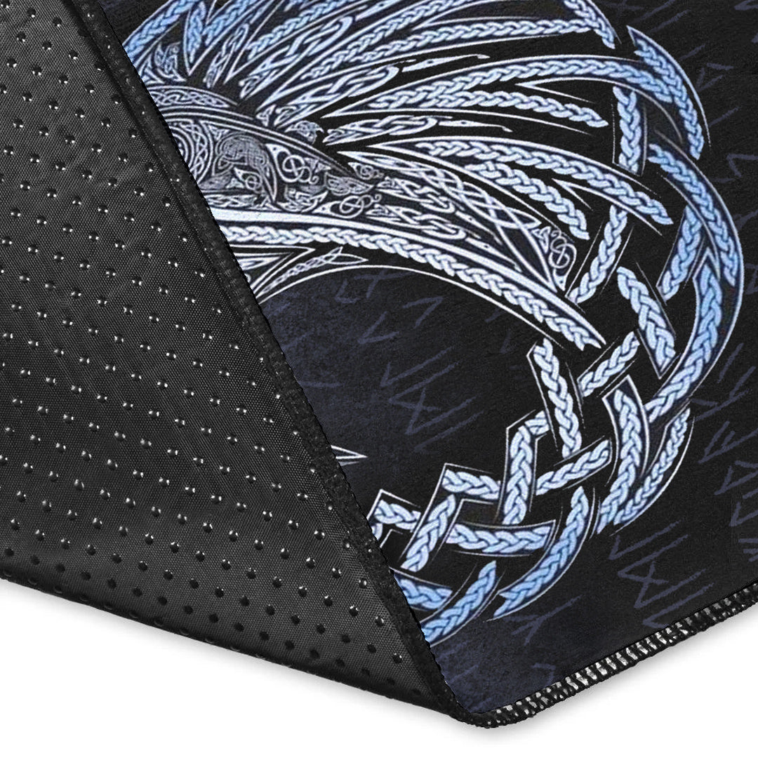 Viking Area Rug Vikings Raven Special Blue Version Area Rug RLT12 - Wonder Print Shop