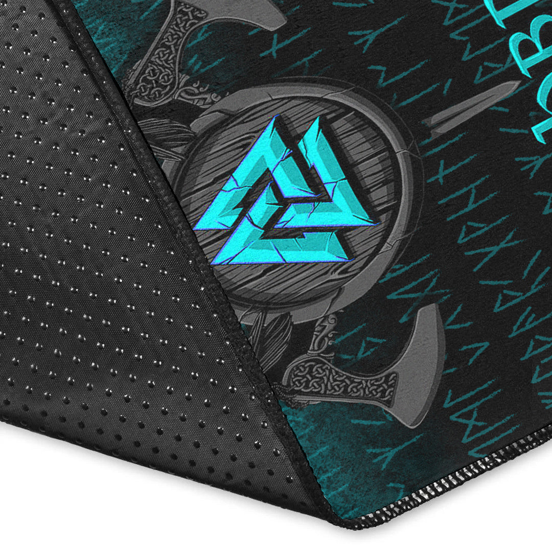 Viking Area Rug Ragnar Lothbrok Ragnar Lodbrok Viking Warrior Cyan Version Area Rug RLT12 - Wonder Print Shop