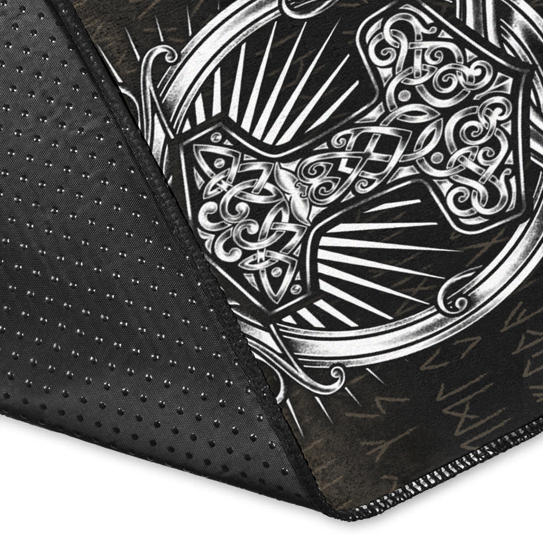 Viking Area Rug Vikings Ravens Mjolnir Area Rug RLT12 - Wonder Print Shop