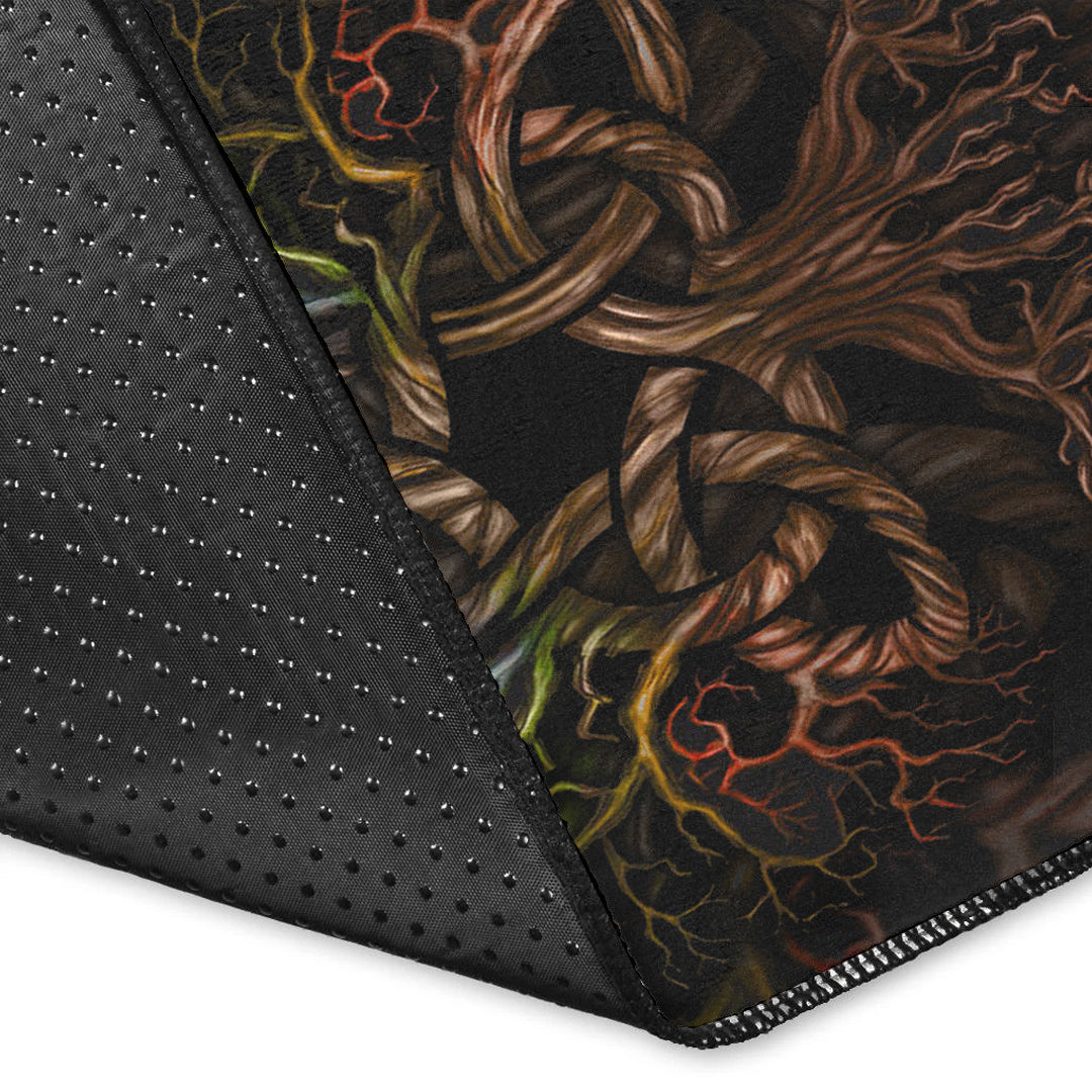 Viking Area Rug Colorful Tree Of Life With Triquetra Area Rug RLT12 - Wonder Print Shop