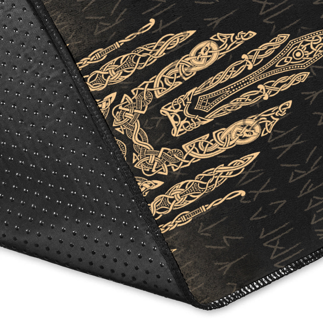 Viking Area Rug Eye of Odin Gold Version Area Rug RLT12 - Wonder Print Shop