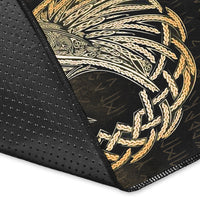 Viking Area Rug Vikings Raven Gold Version Area Rug RLT12 - Wonder Print Shop