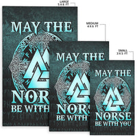 Viking Area Rug May The Norse Be With You Viking Cyan Version Area Rug RLT12 - Wonder Print Shop