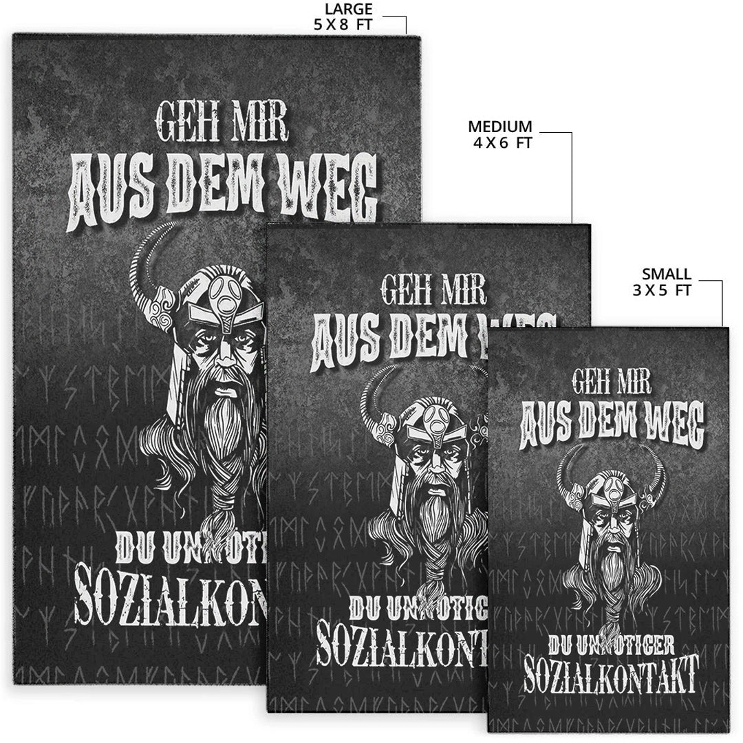Viking Area Rug Geh mir aus dem Weg du unnotiger Sozialkontakt Area Rug RLT12 - Wonder Print Shop