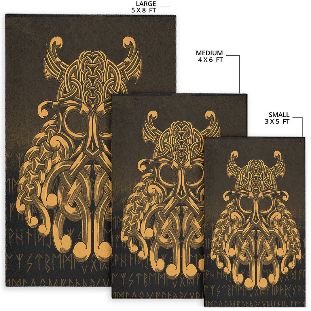 Viking Area Rug Vikings Odin Valhalla Gold Version Area Rug RLT12 - Wonder Print Shop