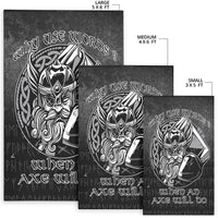 Viking Area Rug Why Use Words? When An Axe Will Do Area Rug RLT12 - Wonder Print Shop