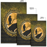 Viking Area Rug Vikings Huginn Muninn Odin Ravens Gold Version Area Rug RLT12 - Wonder Print Shop