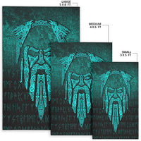 Viking Area Rug Eye of Odin Cyan Version Area Rug RLT12 - Wonder Print Shop