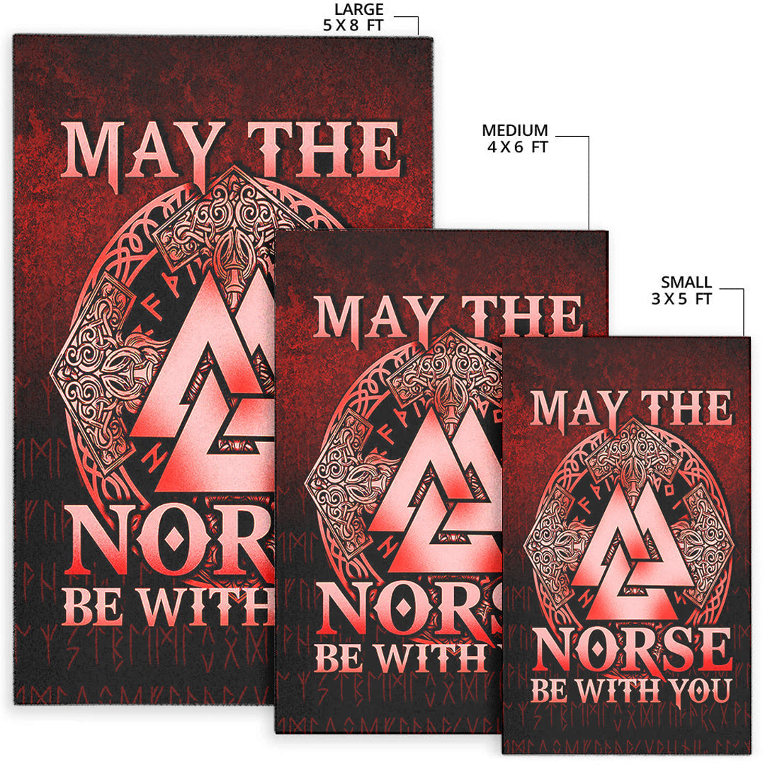 Viking Area Rug May The Norse Be With You Viking Red Version Area Rug RLT12 - Wonder Print Shop