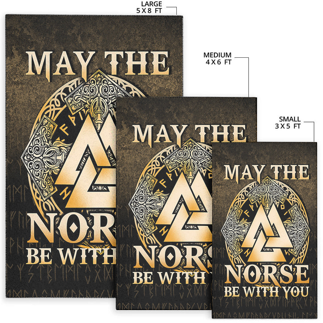 Viking Area Rug May The Norse Be With You Viking Gold Version Area Rug RLT12 - Wonder Print Shop