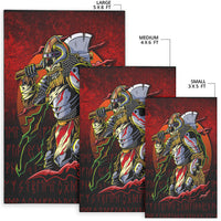 Viking Area Rug Samurai Viking Warrior Ronin Berserk Armor Axe Area Rug RLT12 - Wonder Print Shop
