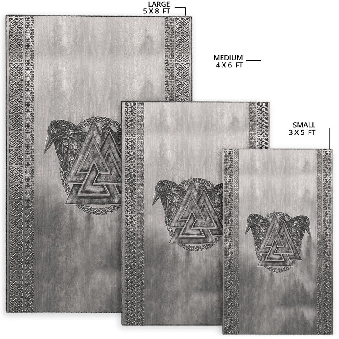 Viking Area Rug Viking Valknut and Raven Area Rug RLT12 - Wonder Print Shop