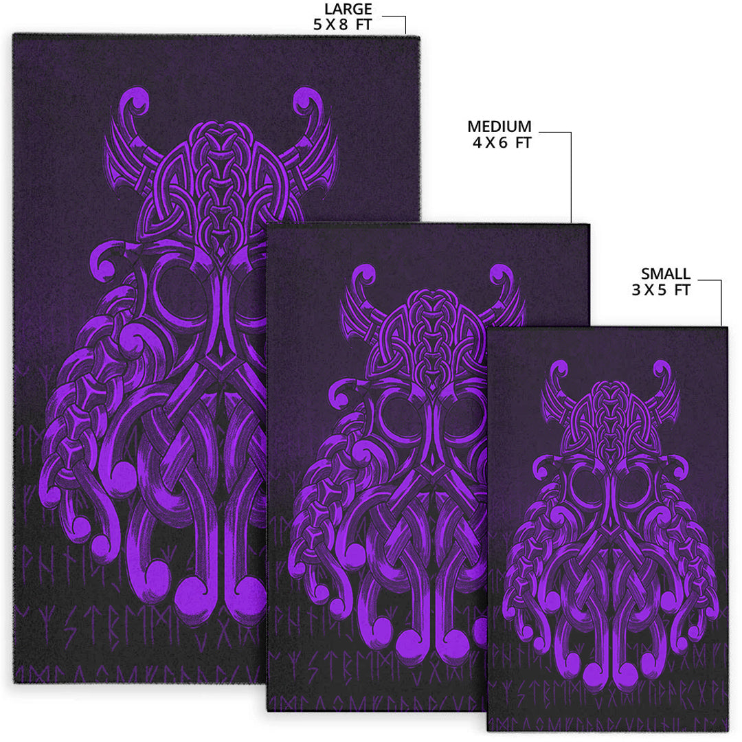 Viking Area Rug Vikings Odin Valhalla Purple Version Area Rug RLT12 - Wonder Print Shop