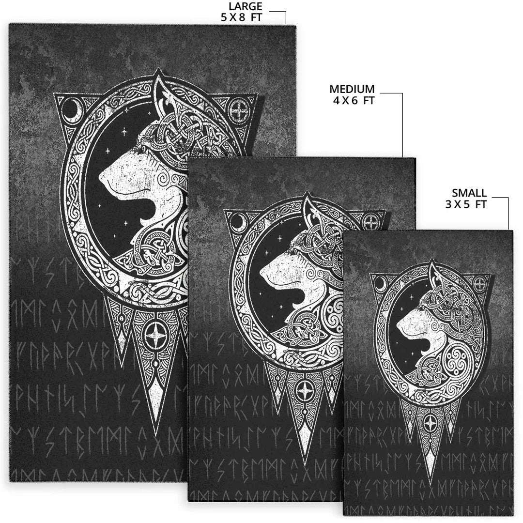 Viking Area Rug Viking Norse Wolf Area Rug RLT12 - Wonder Print Shop
