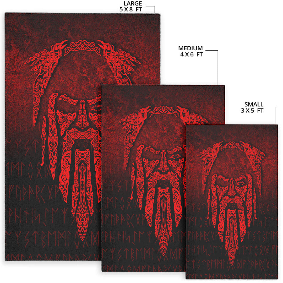 Viking Area Rug Eye of Odin Red Version Area Rug RLT12 - Wonder Print Shop