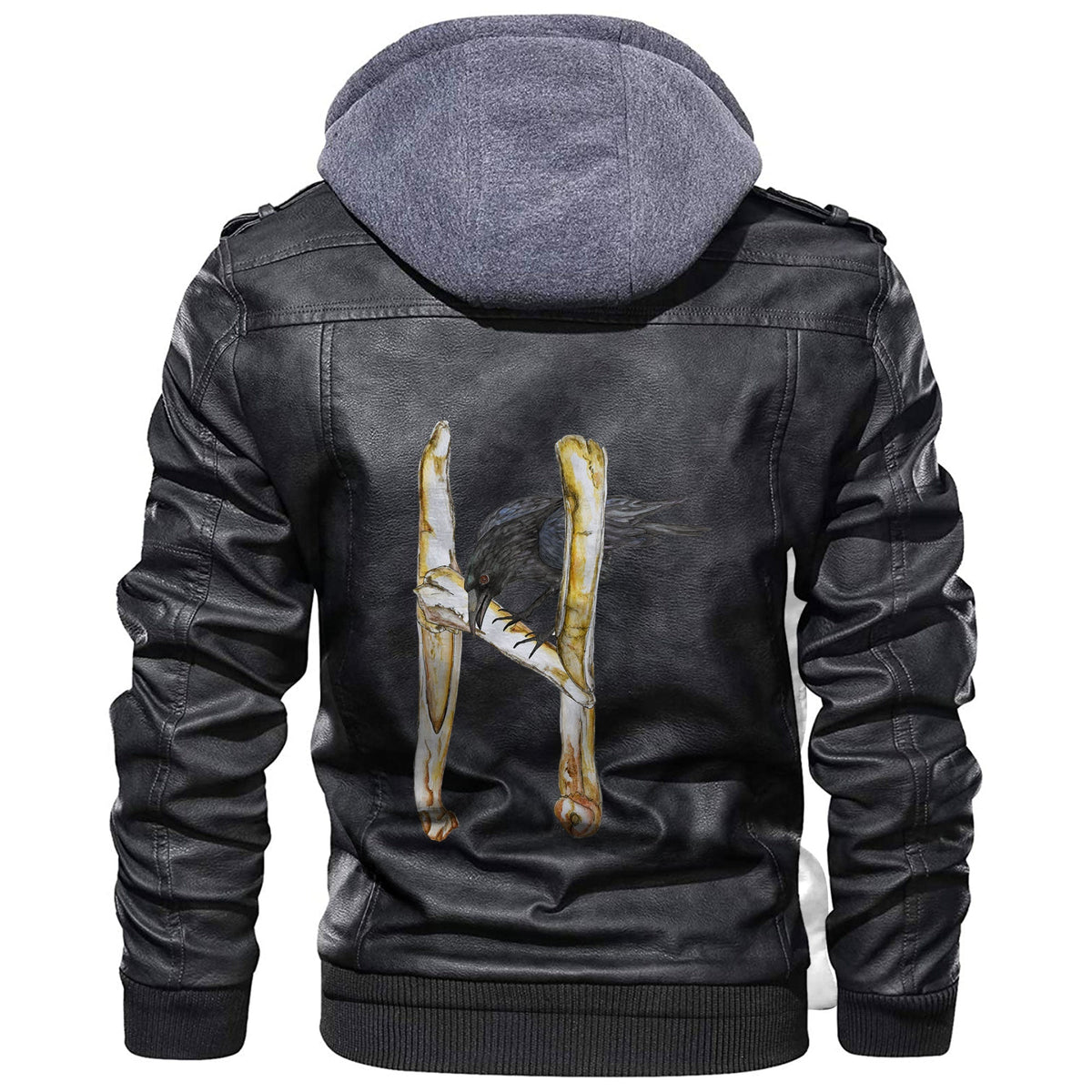 Viking Rune and Raven Leather Jacket RLT12 - Wonder Print Shop