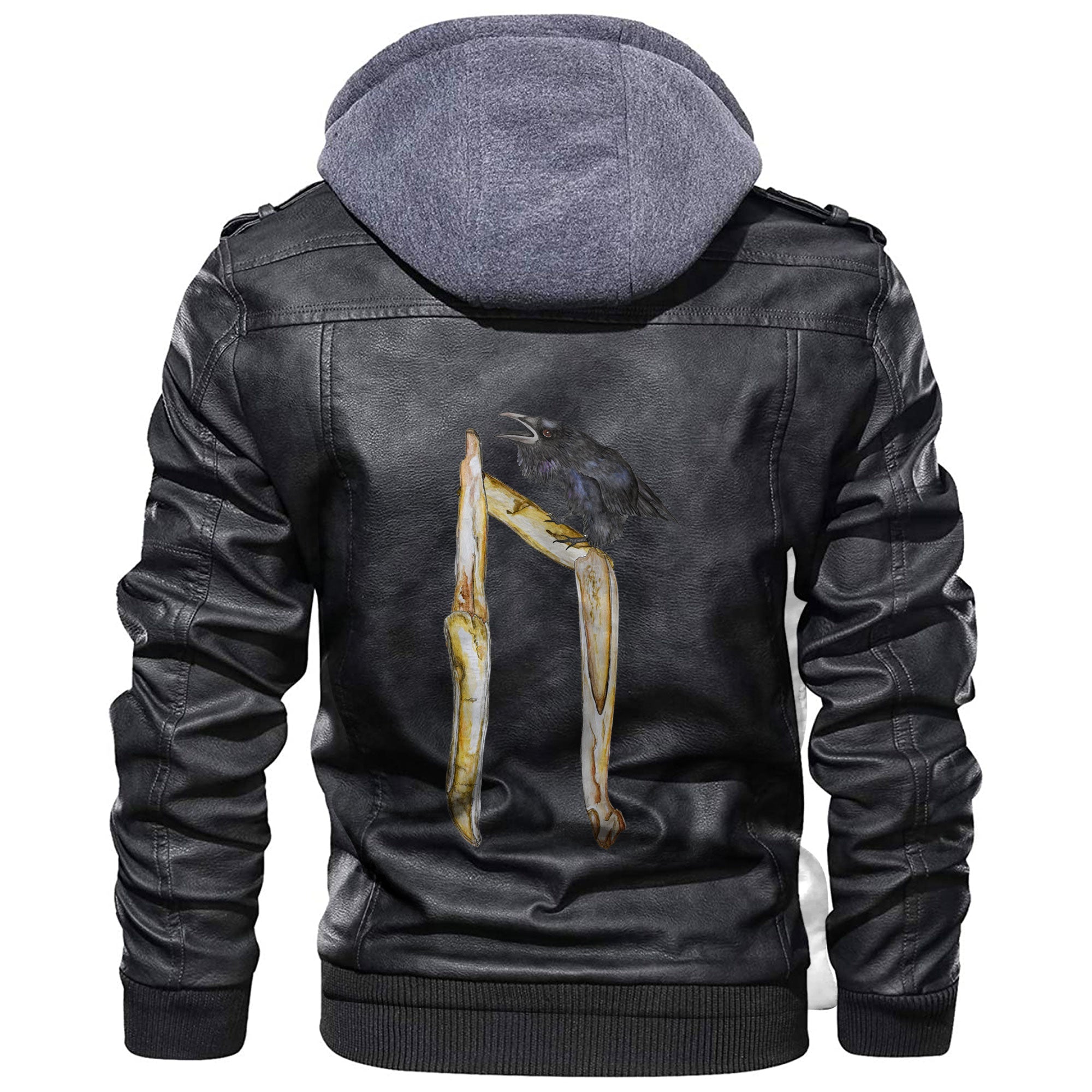Viking Rune Thurisaz Raven Leather Jacket RLT12 - Wonder Print Shop