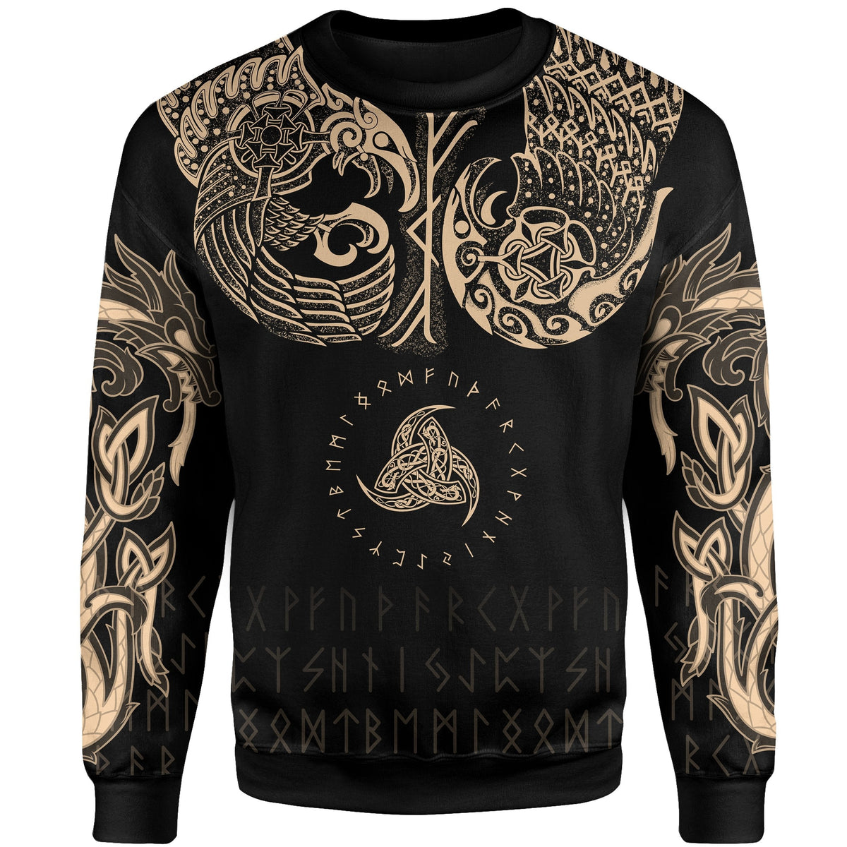 Viking Sweatshirt Chest Tattoo All Over Print RLT12 - Wonder Print Shop