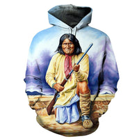 Great Chief Geronimo Native American All Over Hoodie LT10 - Wonder Print Shop