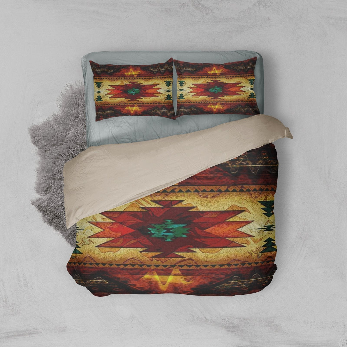 Southwest Brown Symbol Native American Bedding Set LT10 - Wonder Print Shop
