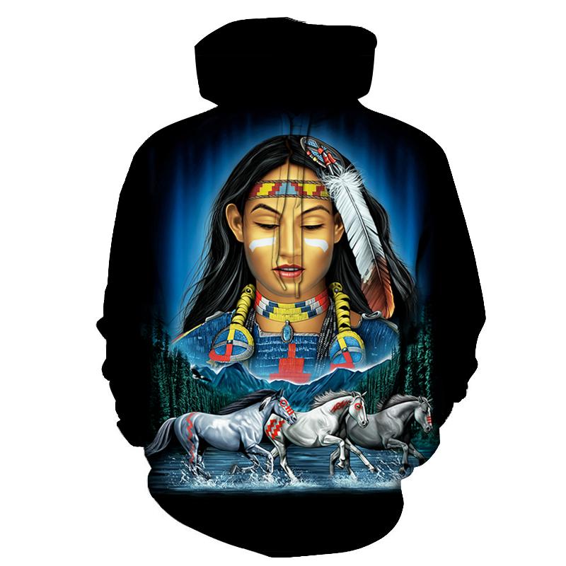 Women and Spirit Horse Native American All Over Hoodie LT10 - Wonder Print Shop