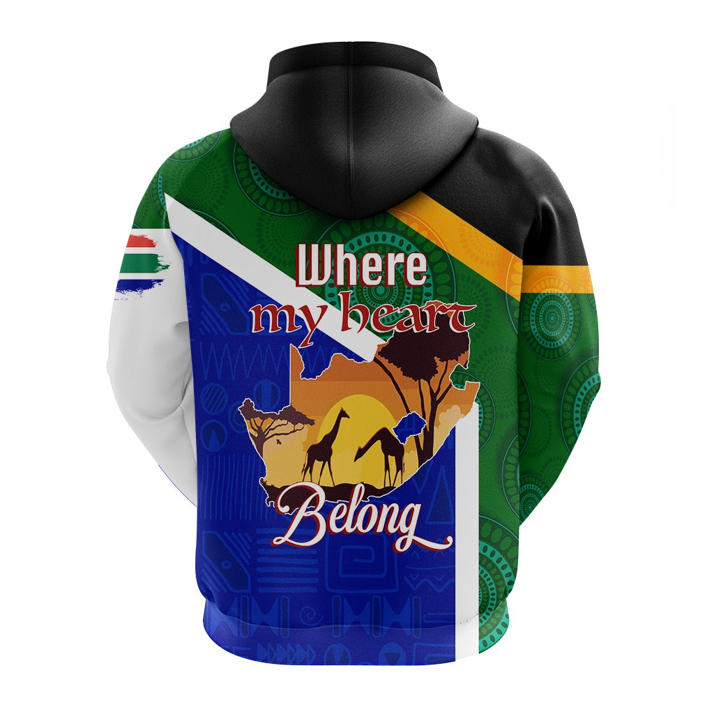 Custom South Africa Where My Heart Belongs Hoodie - Wonder Print Shop