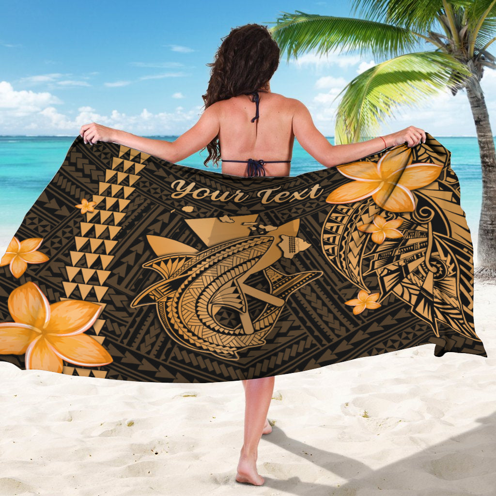 Custom Personalised Hawaii Sarong Kakau Kanaka Maoli Combine Polynesian Shark Ver.01 - Wonder Print Shop