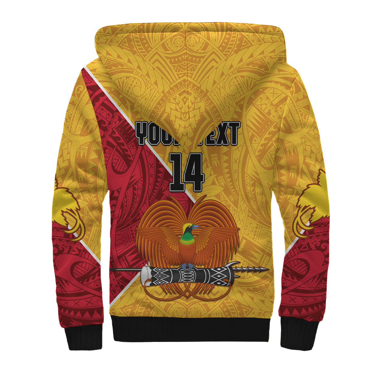 (Custom Text an Number) The Kumuls PNG Sherpa Hoodie Papua New Guinea Polynesian Dynamic Style - Wonder Print Shop