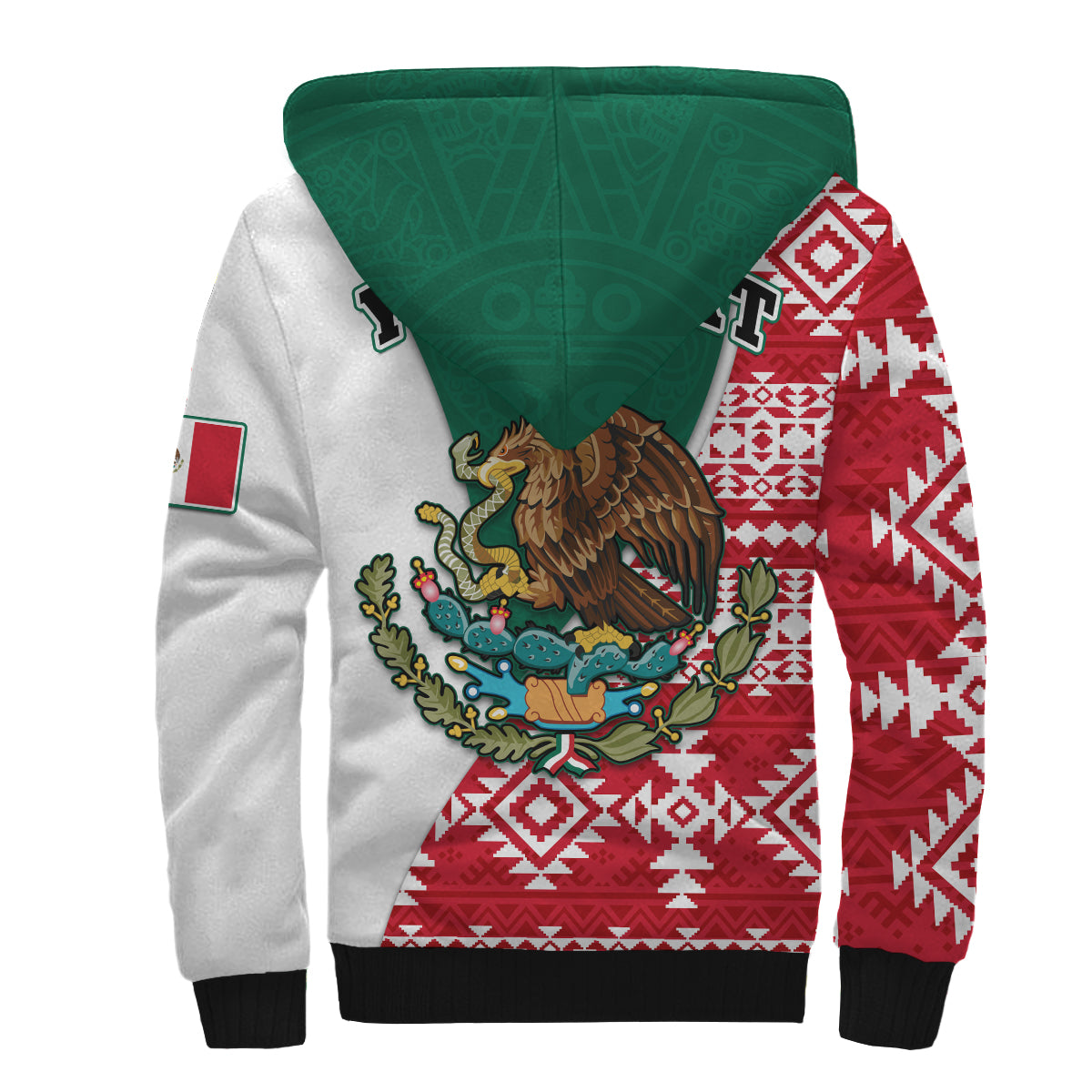 (Custom Personalised) Happy Mexico Fathers Day Sherpa Hoodie Mexican Aztec Pattern - Wonder Print Shop