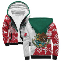 (Custom Personalised) Happy Mexico Fathers Day Sherpa Hoodie Mexican Aztec Pattern - Wonder Print Shop