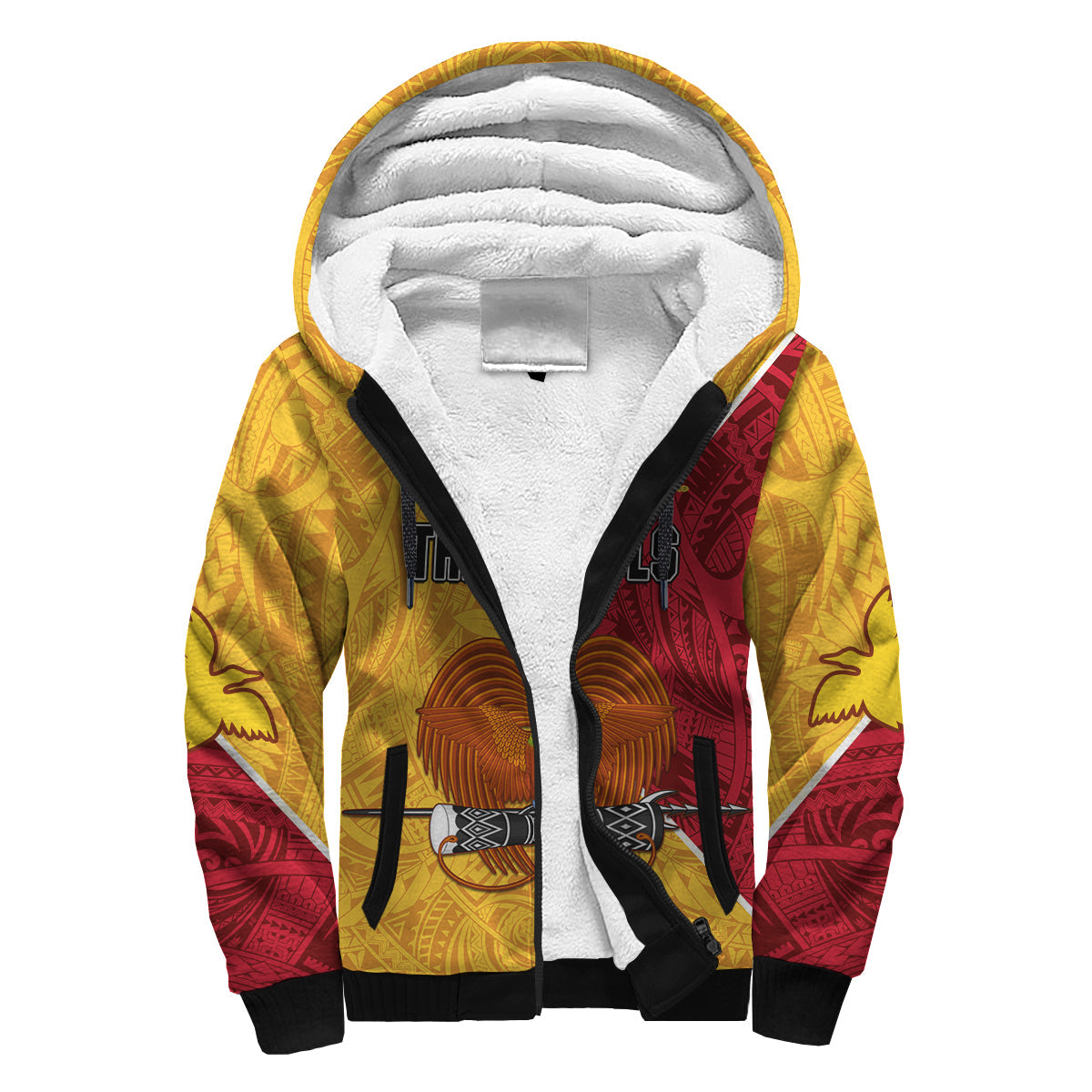 (Custom Text an Number) The Kumuls PNG Sherpa Hoodie Papua New Guinea Polynesian Dynamic Style - Wonder Print Shop