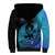 (Custom Personalised) Mauis Fish Hook Sherpa Hoodie Polynesian Turquoise Gradient Version - Wonder Print Shop