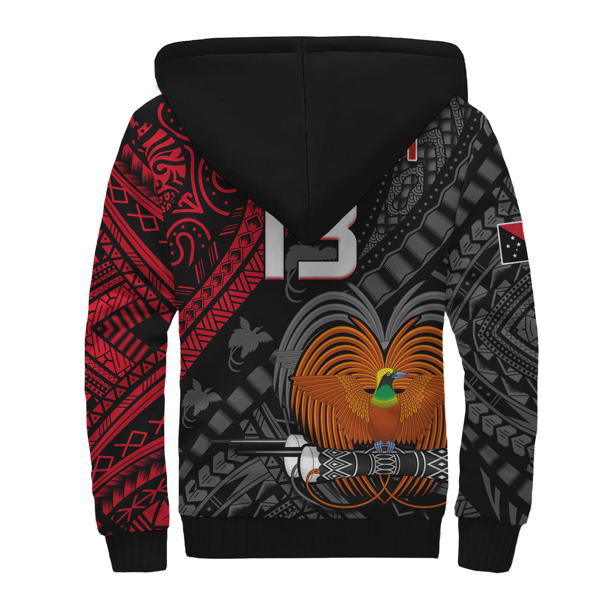 Custom Text and Number Papua New Guinea Sherpa Hoodie Raggiana Birds Of Paradise Happy 47th Independence Day LT13 - Wonder Print Shop